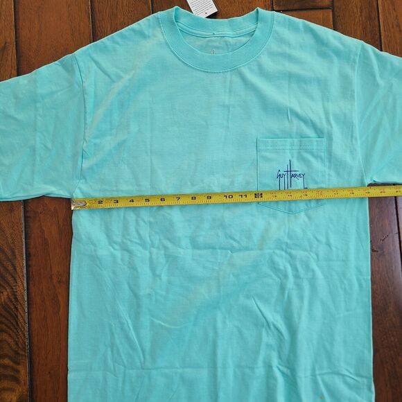 GUY HARVEY T-Shirt Men's Size M Blue Mint Pocket AFTCO Marlin Fishing NEW Tags - Picture 9 of 10